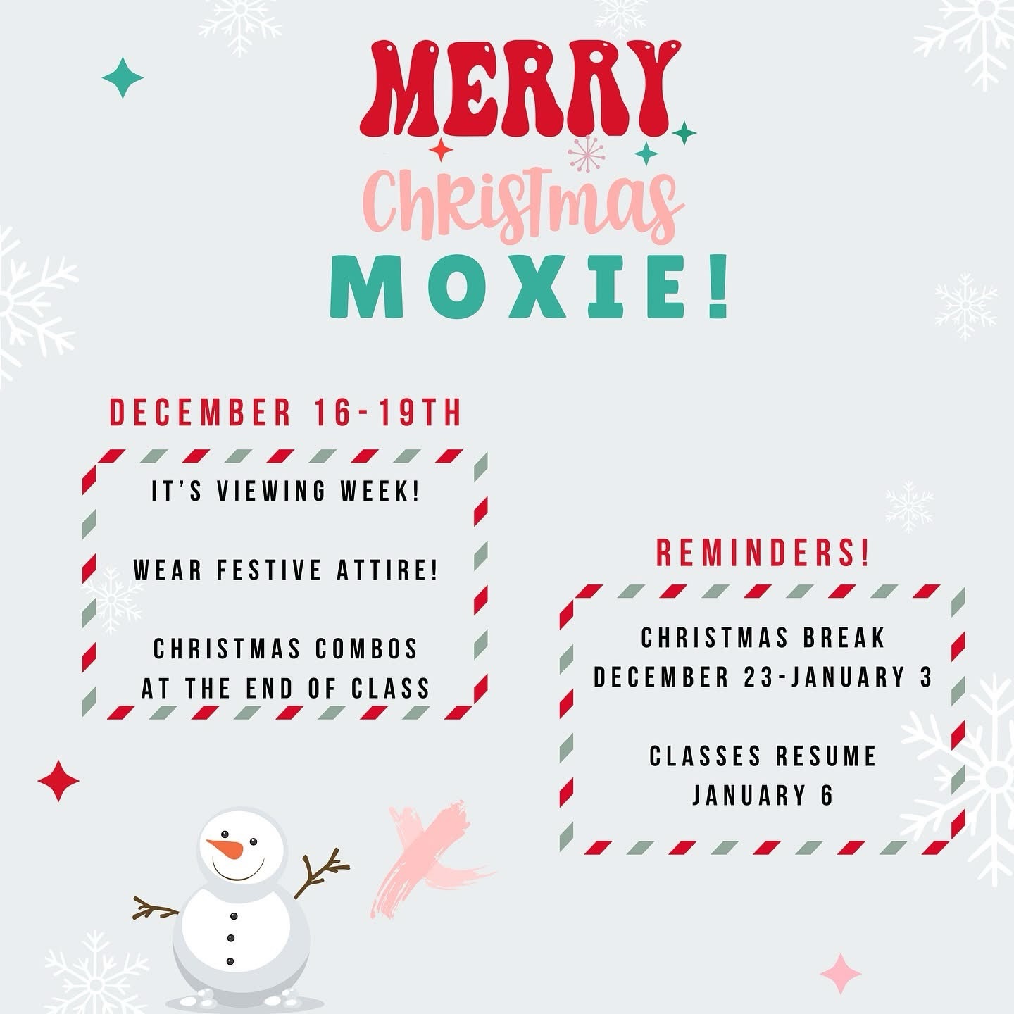 Merry Christmas Moxie Families!